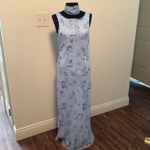 My Michelle 90s vintage blue floral sleeveless dress fairy goth whimsical flowy